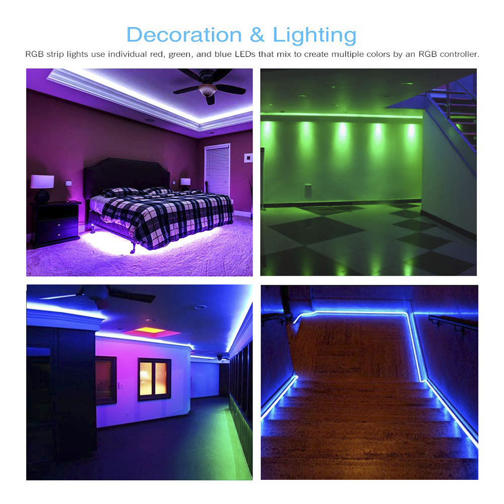 Multi Color RGB Waterproof LED Strip Lights - 12mm/10mm 24V/12V 5050 3in1 LED - 96LEDs/m